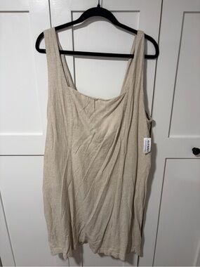 Old Navy Beige Linen-Blend Tank Dress XXL TALL nwt